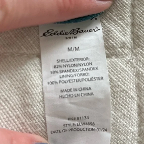 Eddie Bauer Women's One Piece High Neck Swimsuit Bathing Suit in Green - Picture 8 of 8